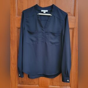 Nine West blouse, medium, dark navy blue.